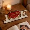 Handicraft Wooden Ornament Love Platform Commemorative Gift Wooden Letter Set Home Decoration Wooden Material Wooden Crafts