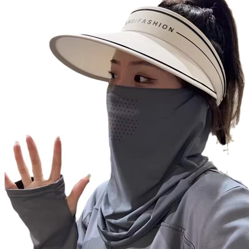 Унисекс Защита от УФ-излучения Открытый чехол для шеи Спортивный солнцезащитный нагрудник Ледяная шелковая маска для лица Крышка для шеи Солнцезащитный крем для лица Шарф