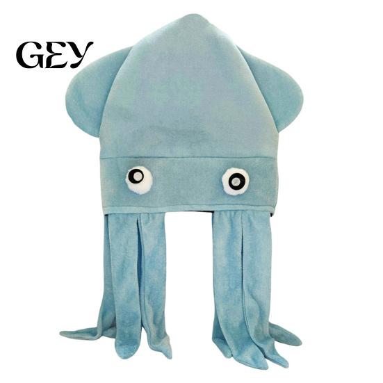 Comic Exhibition Costume Gear Funny Octopus Hat with Tentacles, Creative Plush Cap for Party Cosplay Cute Cartoon Animal and Photography, Novelty Soft