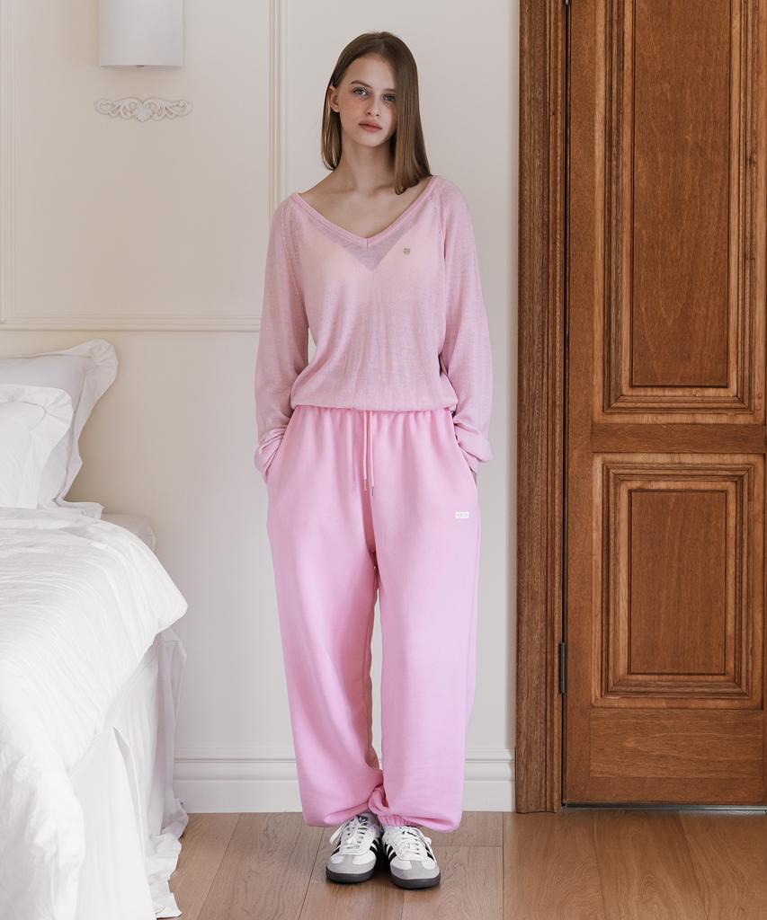 INJIACTIVE Small Logo Jogger Pants Pink
