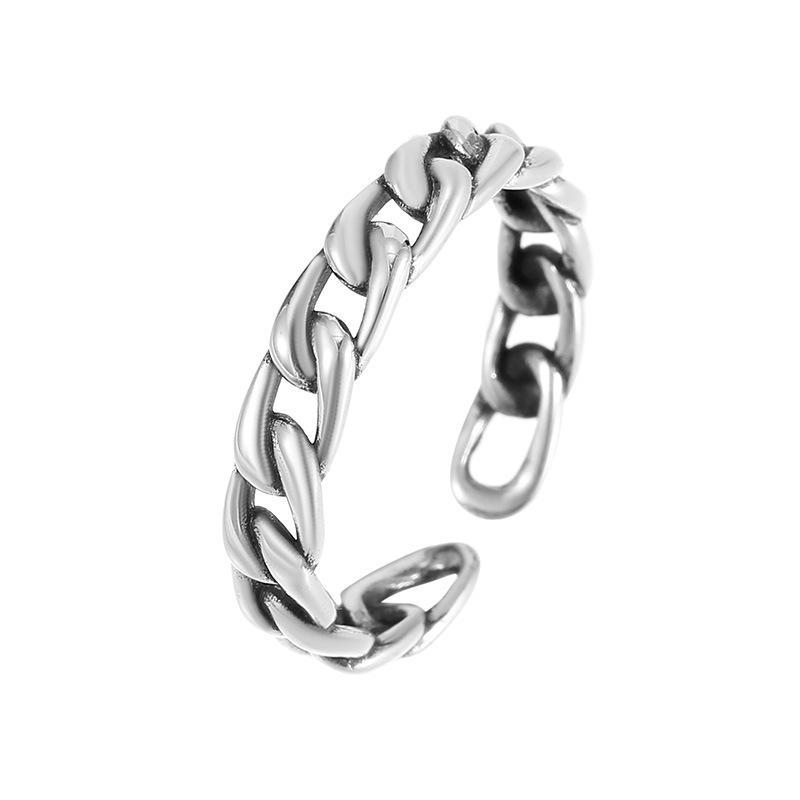 Banyan Tree S925 Серебряное ретро корейско-тайское регулируемое стековое кольцо для женщин