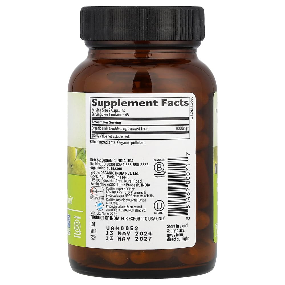 Organic India Amla Veggie Capsules 90 Count