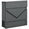 Mailbox with Lid, 2 Lower Drainage Holes, Steel, with Lock, Grey