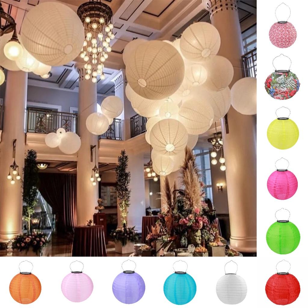 Солнечный нейлоновый тканевый фонарь 8" 20см 10" 25см 12" 30см для украшения двора