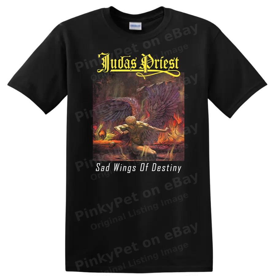 Sad Wings Of Destiny T Shirt Angel Design Fire Colors Fantasy Art Tee
