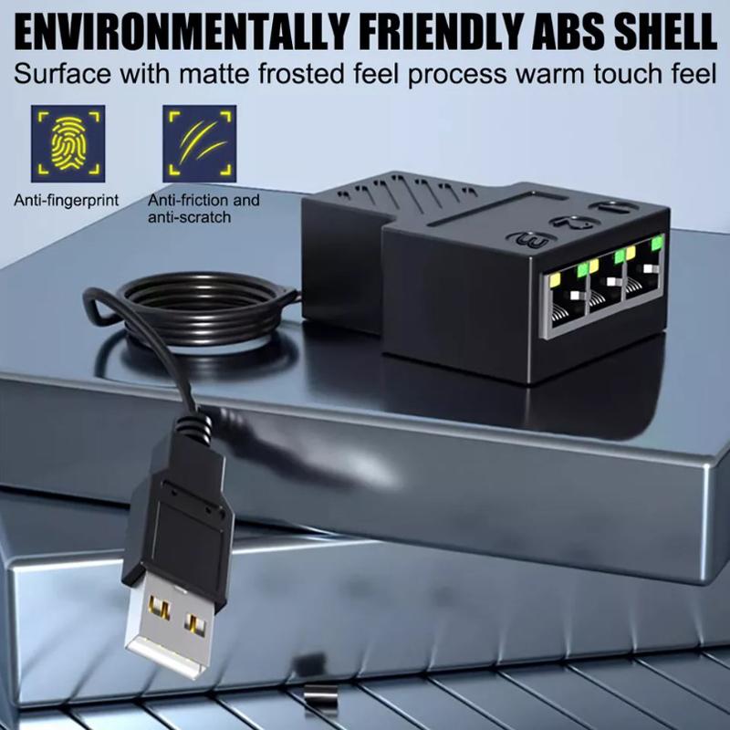3 в 1 100 Мбит/с Ethernet-сплиттер-адаптер RJ45 Кабель LAN Сеть Интернет