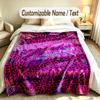 Neon Theme Custom Blanket Personalized Name & Text Customized Soft Warm Throw Blanket Home Decor
