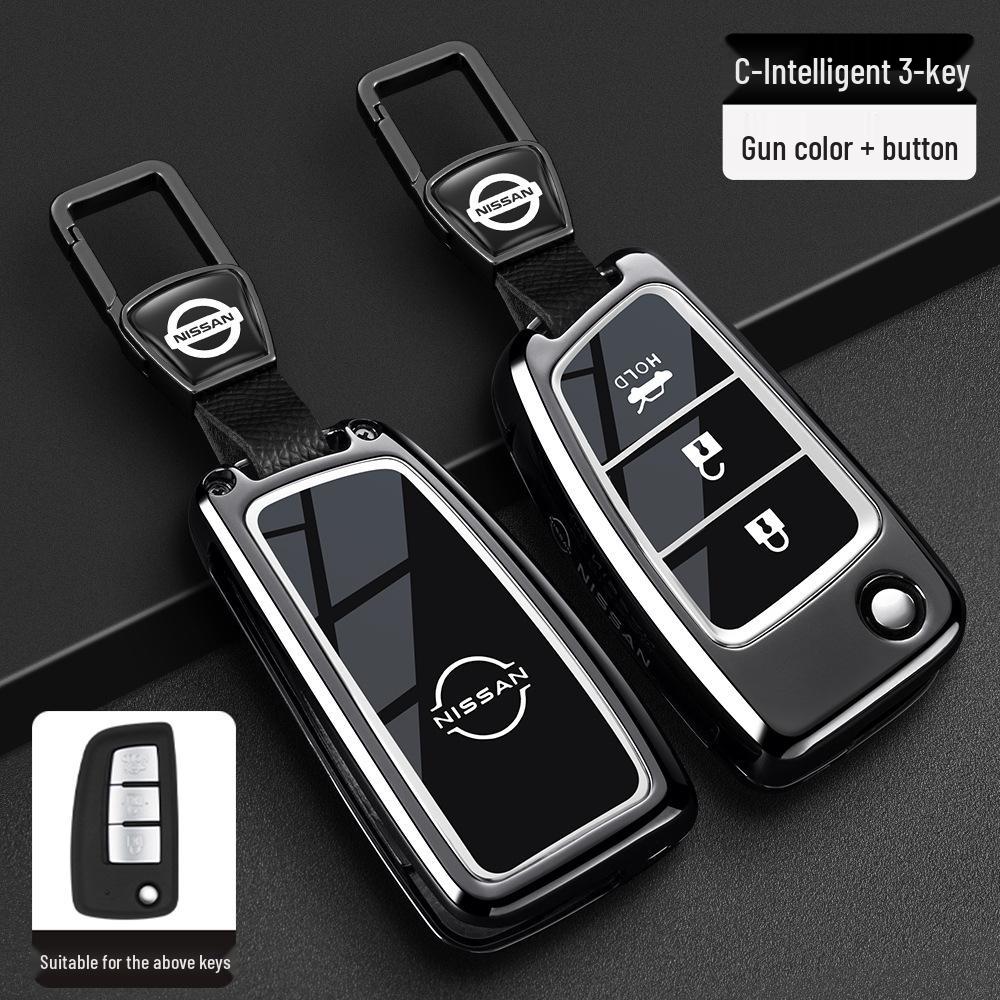 Чехол для ключей Nissan: Подходит для новых моделей Sylphy, Teana, Tiida, Qashqai, X-Trail, Bluebird, В комплекте брелок для мужчин