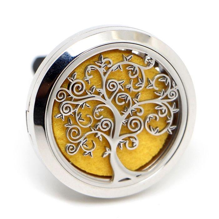 Zen'Arôme Diffuseur Voiture Arbre De Vie Clip'Arôme - Diffuseur Parfum Et Huile Essentielle - Acier Inox + 5 Buvards Réutilisables