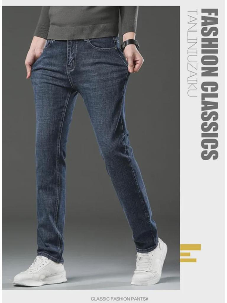 Men's Light Luxury Stretch Straight Jeans, Non-Fading, 2023 Spring/Autumn New Style