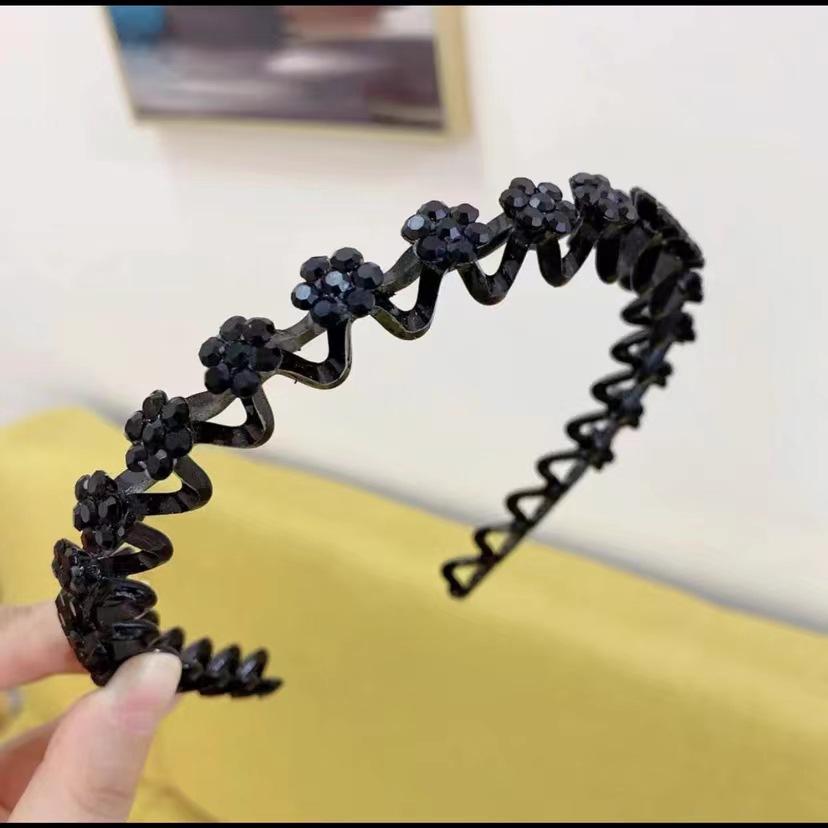 Fashion Pearl Non-Slip Rhinestone Hairbands Elastic Flower Women Hair Hoop Bands Headband Bezel Girls Hair Accessories Headdress