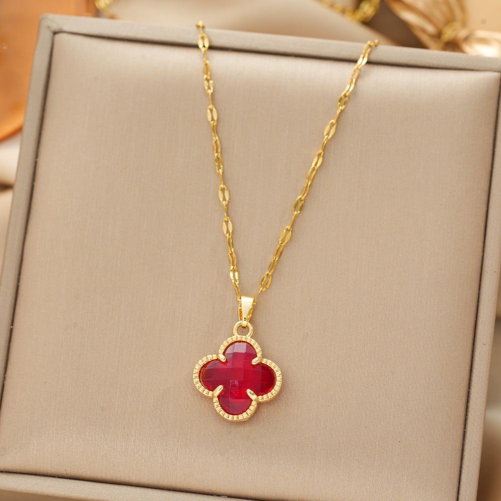 Titanium Steel Necklace For Women Elegant Simple Fashion Zircon Collarbone Chain Light Luxury Niche Jewelry