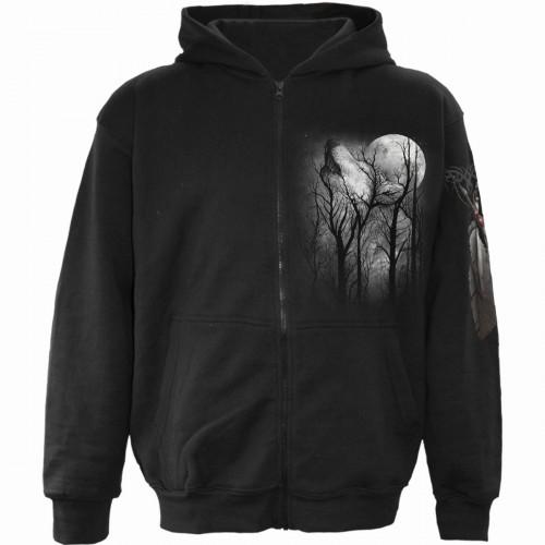 Spiral Direct Unisex Adult Forest Wolf Back Print Full Zip Hoodie