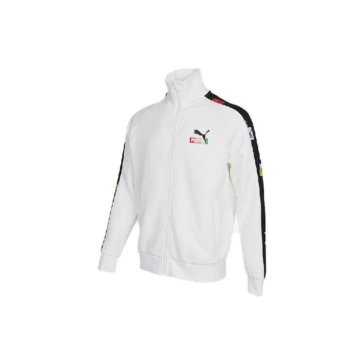 Puma Боковой фирменный логотип Повседневная куртка с воротником-стойкой Мужские куртки Белые 535128-02