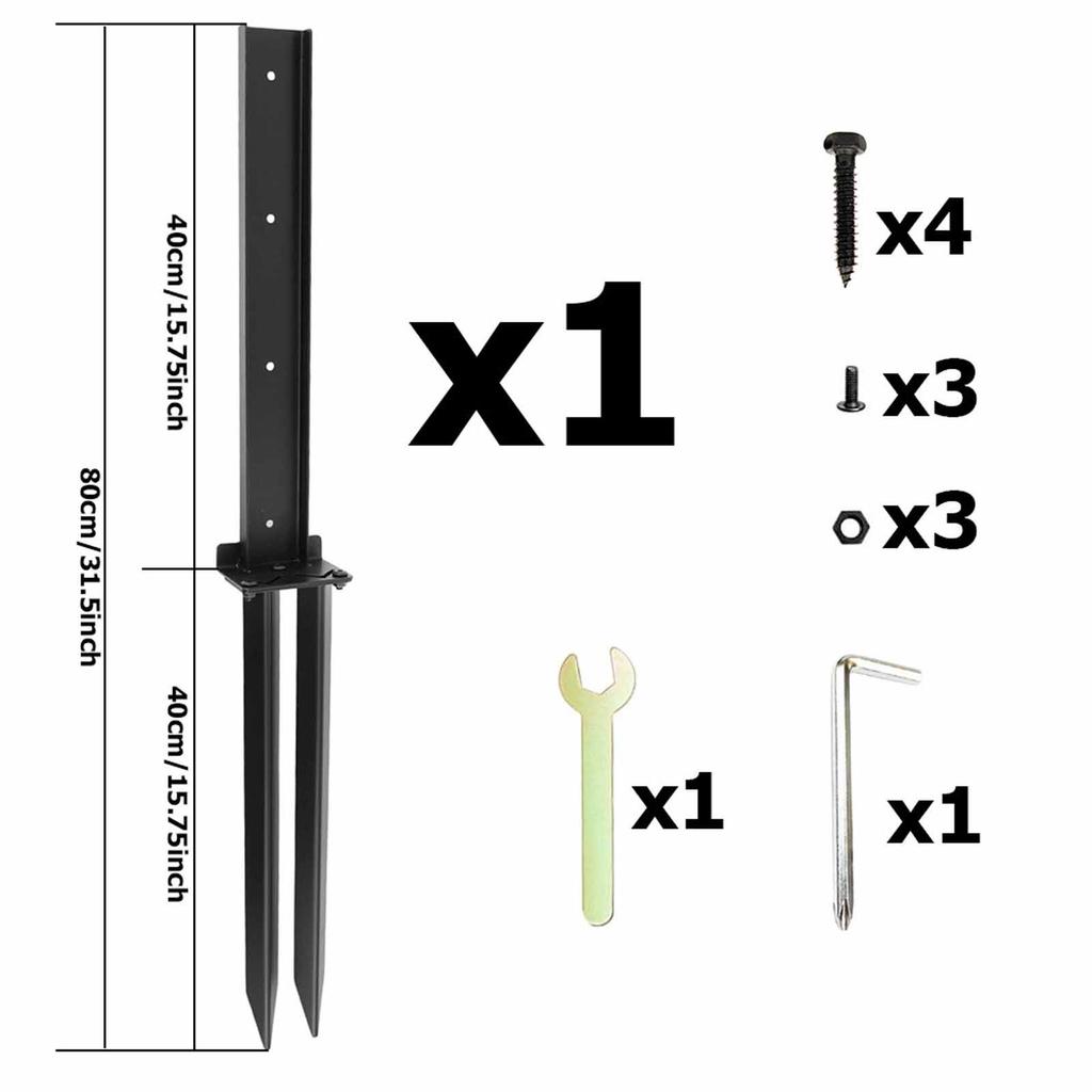 Комплект анкеров для столбов забора – Поддержка для деревянных столбов, Спинка и Инструменты для усиления для садового и уличного ограждения
