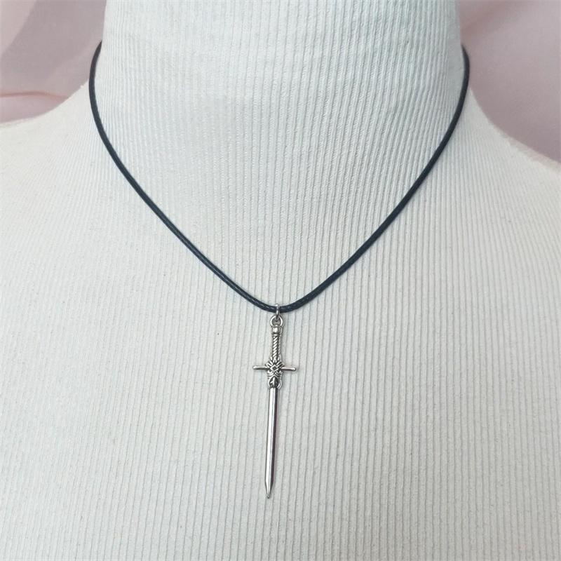 Винтажная подвеска-ожерелье в виде меча, панк-стиль, крест, цинковый сплав, унисекс-украшение