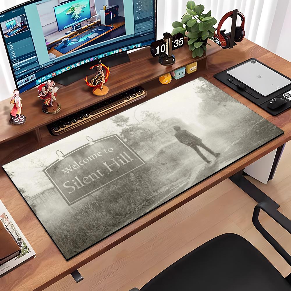 S_Silent Hill 2 Коврик для мыши Большой Противоскользящий Резиновый Игровой Коврик для мыши Прочный Настольный коврик Толстый Шовный Край Подходит для Офиса и Игр