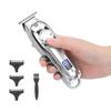 USB-зарядная машинка для стрижки волос с ЖК-экраном, электрическая машинка для укладки волос, тримминг, машинка для стрижки волос, серебристая
