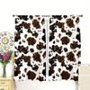 2 pieces - Textured cow spot pattern printed curtains   window decorations   home decorations   room decorations