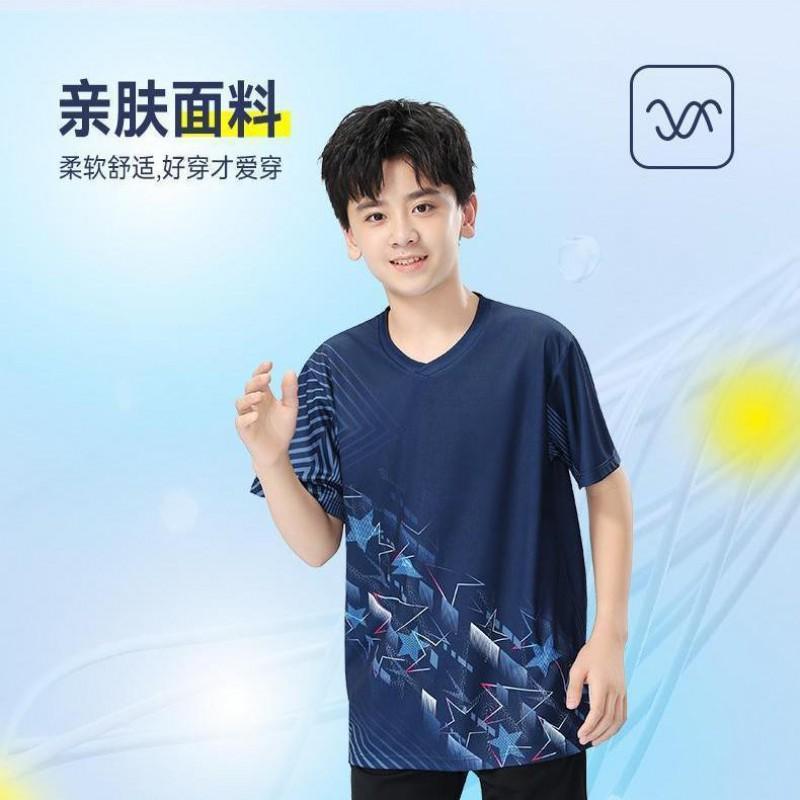 Quick-Dry Kids Badminton Set Short Sleeve Top Shorts Boys Girls Sportswear Training Uniform