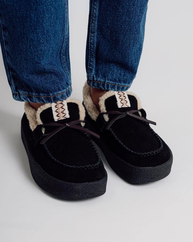 Туфли зимние Suny Liana 6580 36 черный замша мех