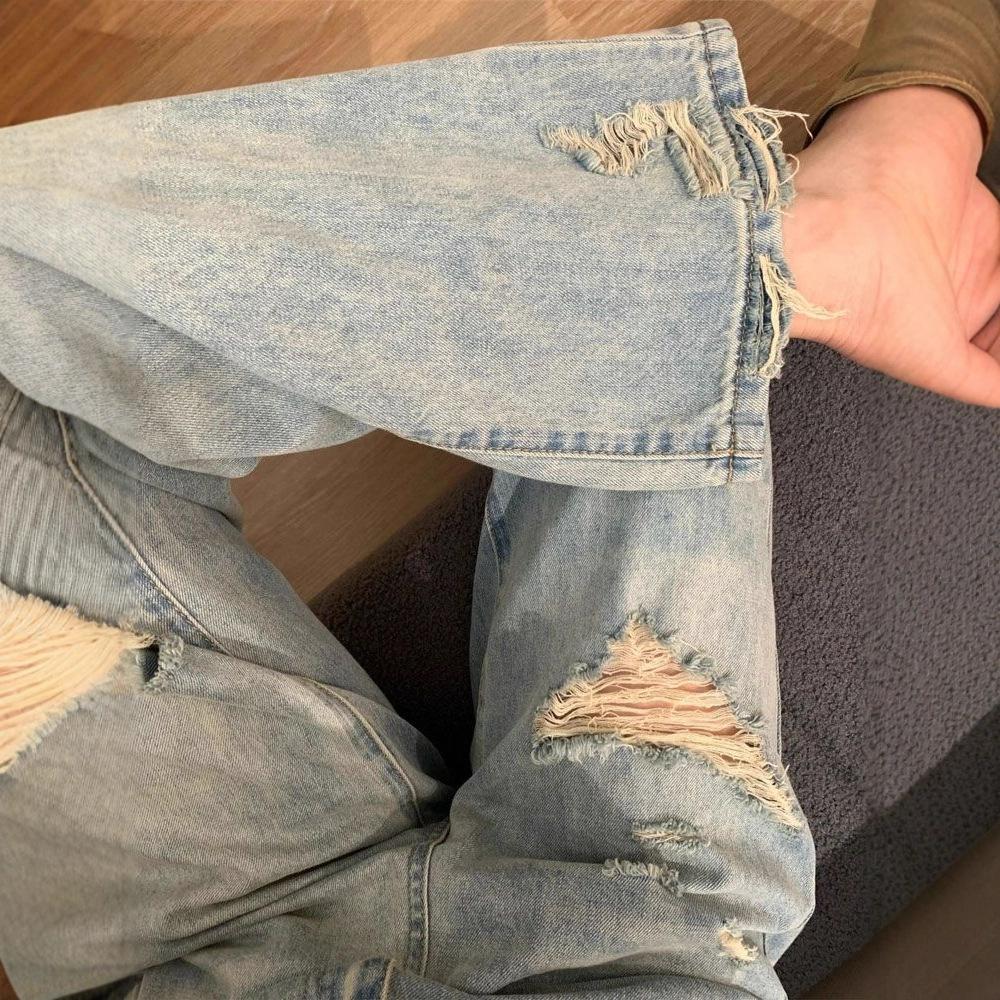 Удобные Универсальные Большого Размера Уличные Джинсовые Брюки Женские Прямые Тонкие Свободные Драпирующиеся Широкие Брюки Джинсы для Женщин Длинные Джинсовые Брюки