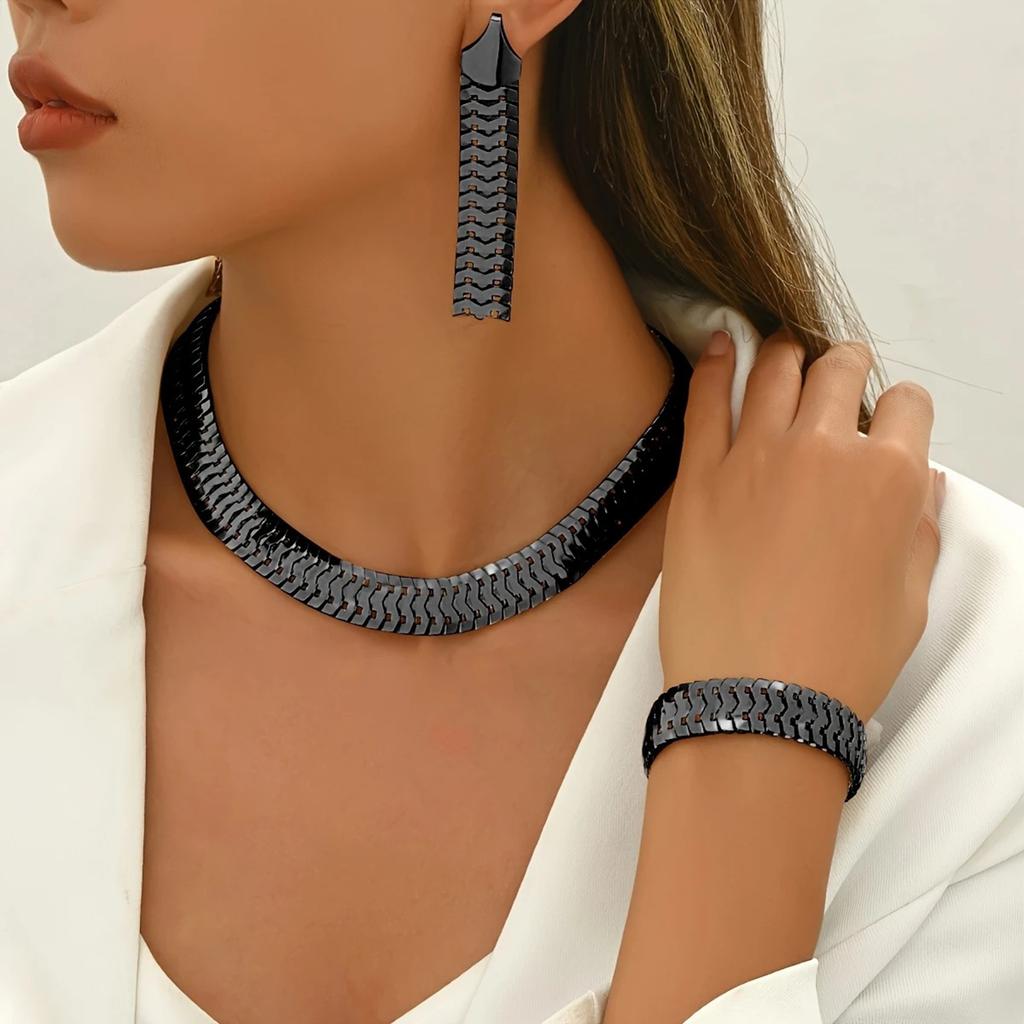 Ожерелье, Браслет, Серьги, Набор украшений, Подходит для повседневной носки и является универсальным женским аксессуаром