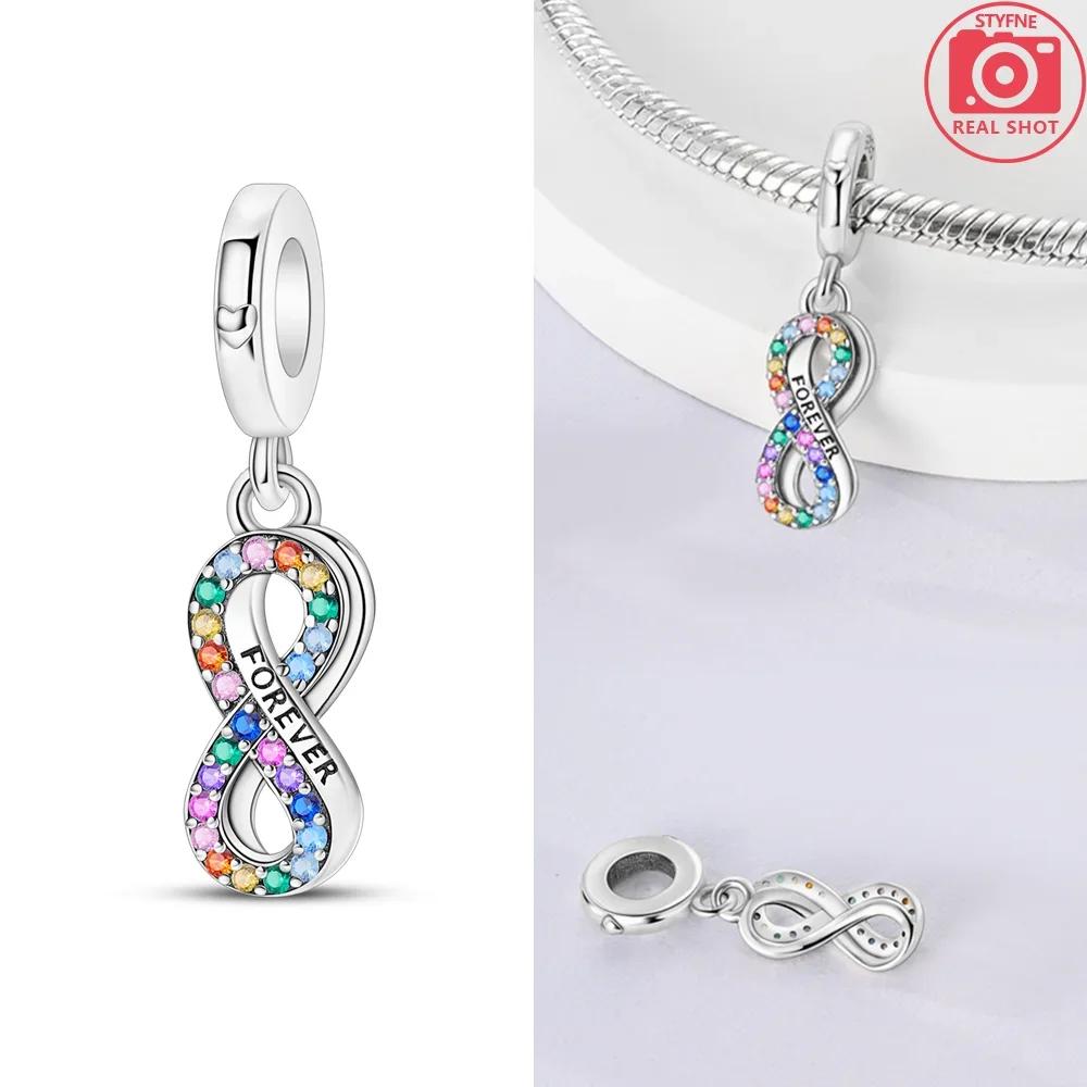 Классическая Бесконечная Любовь Розовое Сердце Корона Оригинальные Медные Шармы Бусины Подходят для Браслета Женские Украшения Сделай Сам Подарок Аксессуар для Изготовления