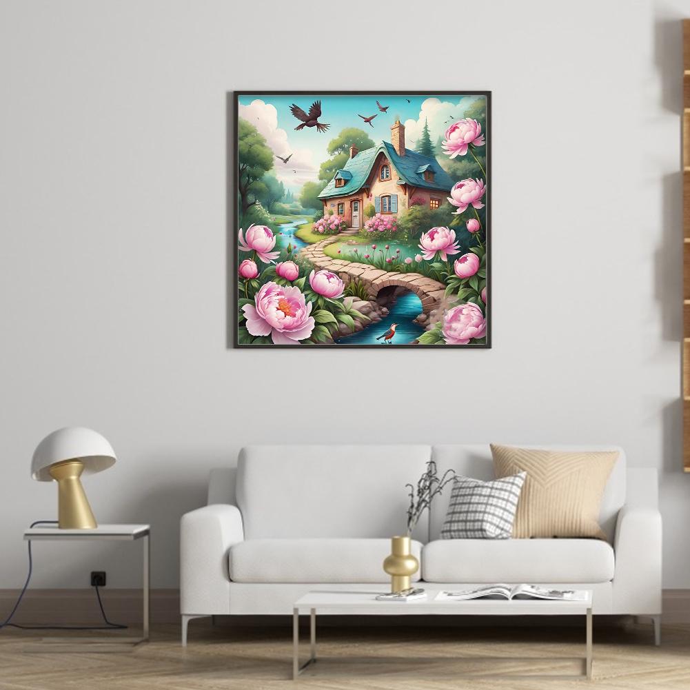 T0# Полная вышивка Эко-хлопковая нить 11CT Печатный цветок Набор для вышивки крестом Искусство