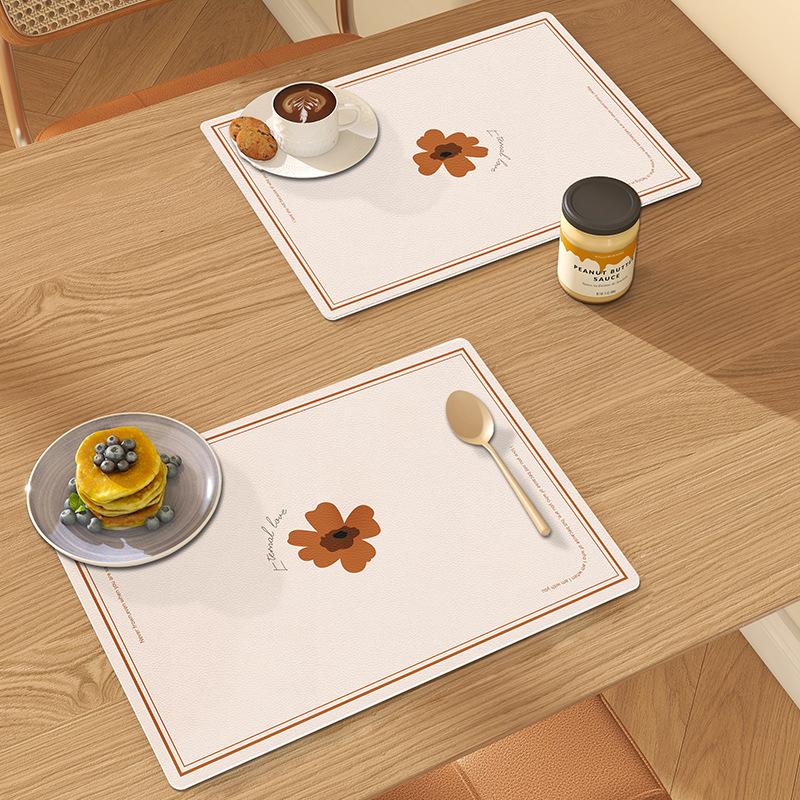 Подушка для обеденного стола Высококачественный легкий роскошный жаростойкий коврик Противоожоговая подставка для столовых приборов в западном стиле Водонепроницаемый маслостойкий простой современный кожаный коврик для столовых приборов