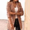Women's New Fashion Long-Sleeved Casual Suit Collar Printed Pocket Jacket