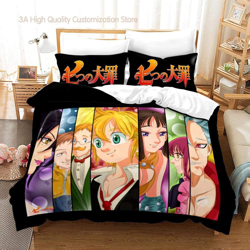 The Seven Deadly Sins Bedding Set Single Twin Full Queen King Size Anime Bed Set Aldult Boy Bedroom Duvetcover Sets 3D Print 014