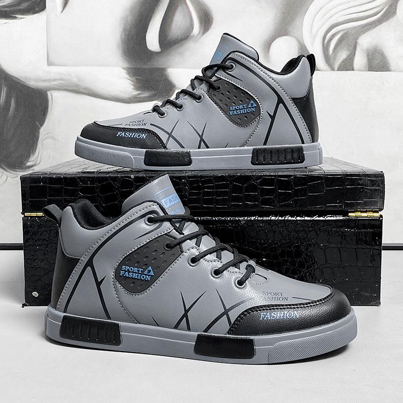 Модная кожаная мужская обувь Кроссовки Тренд Повседневная обувь Дышащие Для отдыха Мужские кроссовки Мужская нескользящая обувь Мужские кроссовки для скейтбординга