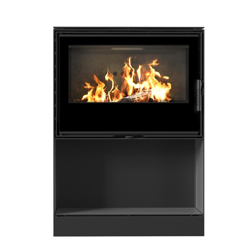 Дровяная стальная печь KRATKI KARI 80 Ø 180 12 кВт углубление для дров черная thermotec