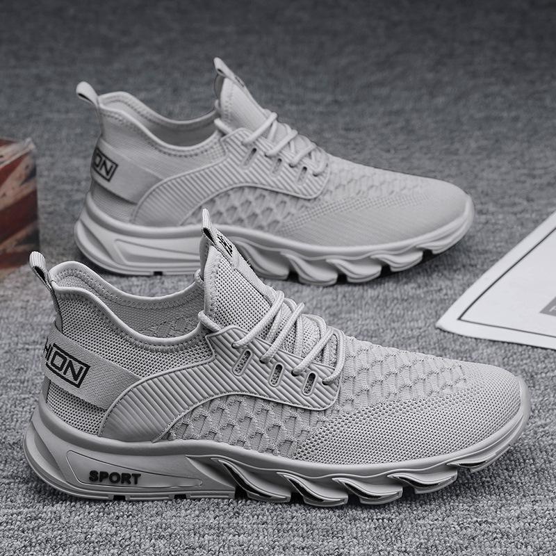 Осенняя мужская обувь из сетки 2025 года, новая мужская повседневная спортивная обувь из сетки с мушками, модная обувь для бега, мужская дышащая