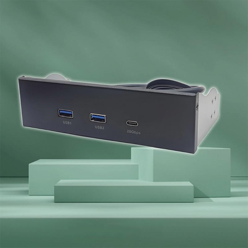 USB3.2 USB-хаб на передней панели для отсека 5,25 дюйма с двойным портом USB3.2 и Type-C для быстрой передачи данных