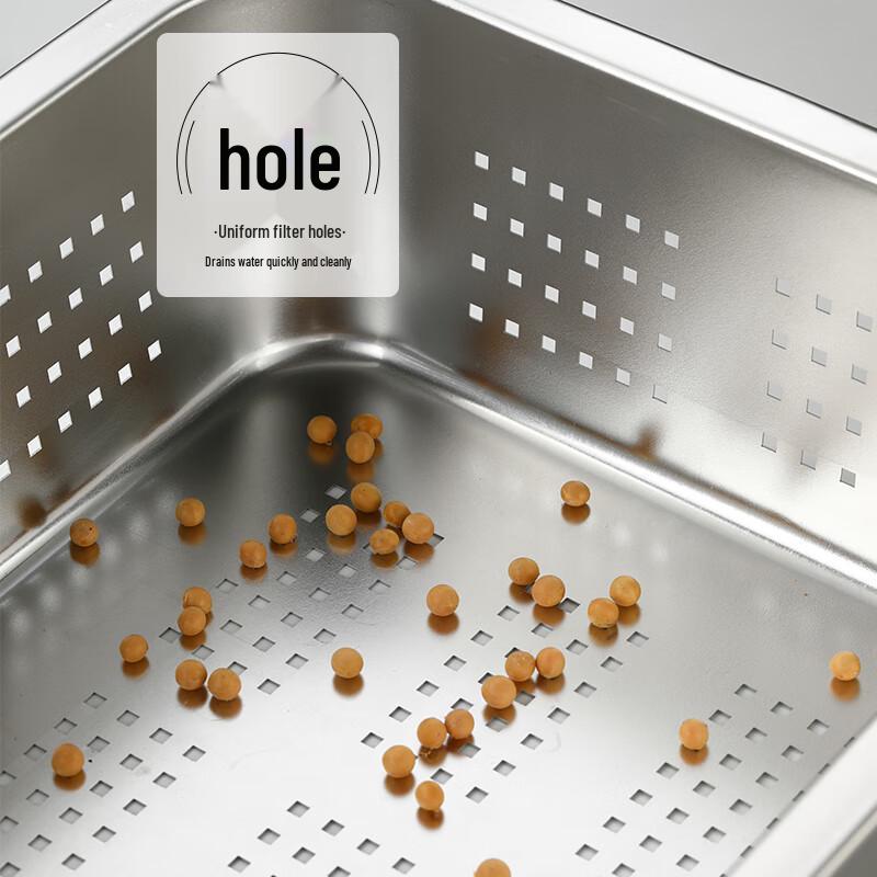 Alliance 304 Stainless Steel Commercial Perforated Square Basin