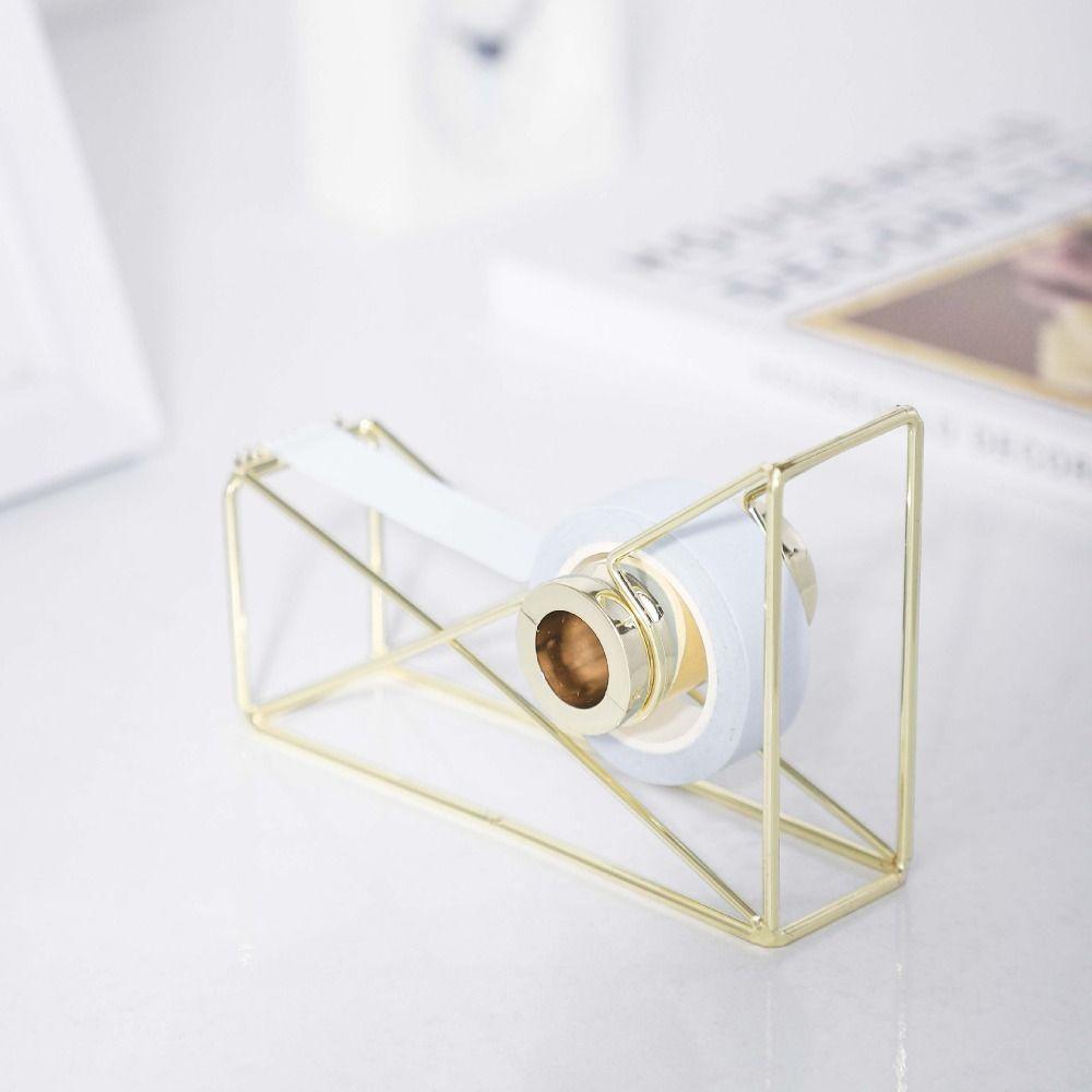 Smooth Cutting Iron Art Tape Dispenser Non-slip Desktop Tape Holder Tape Storage Organizer School