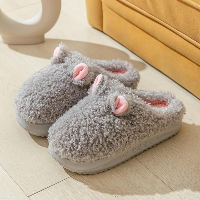 Женские тапочки осень и зима милые мультяшные пары для дома в помещении и на улице толстая подошва нескользящая и бархатная для сохранения тепла