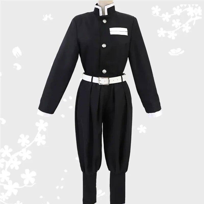 Костюм для косплея Demon Slayers Kimetsu No Yaiba, верхняя куртка, брюки, черная командная форма, одежда унисекс на Хэллоуин