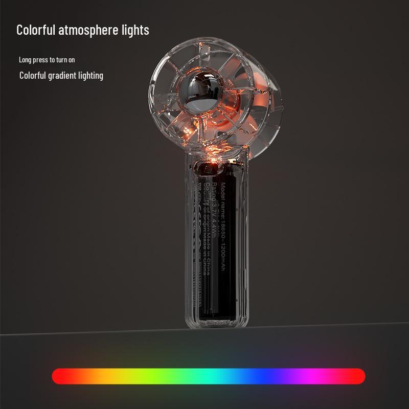 26-Color Mini Transparent Handheld Fan with USB Charging, Long Battery Life, and Three-Speed Wind