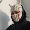 Хэллоуин Шапка Вязаная Кроличьи Уши Ветрозащитная Маска для Лица Реквизит для Вечеринки Сохраняет Тепло Обычный