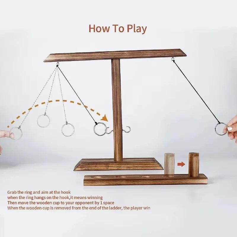 Ring Toss Games ideal for Children Adults Home Party Drinking Games Fast-paced Handheld Wooden Board Games S Ladder Bundle Outdoor Bars