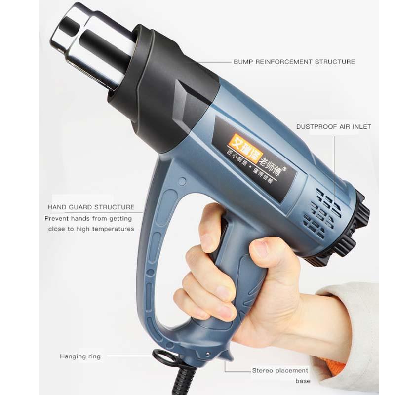 220 В фен с цифровым дисплеем, регулируемый контроль температуры, фен, термопайка, термоусадочная упаковка, термоэлектрический инструмент