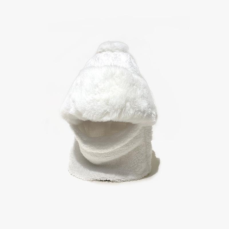 Bear Hat for Women In Winter Korean Style Cute Versatile Headgear Cycling Scarf Warm Mask Sky Scarf Integrated Ear Protection