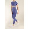 Комплект спортивных колготок меланжевого цвета с короткими рукавами