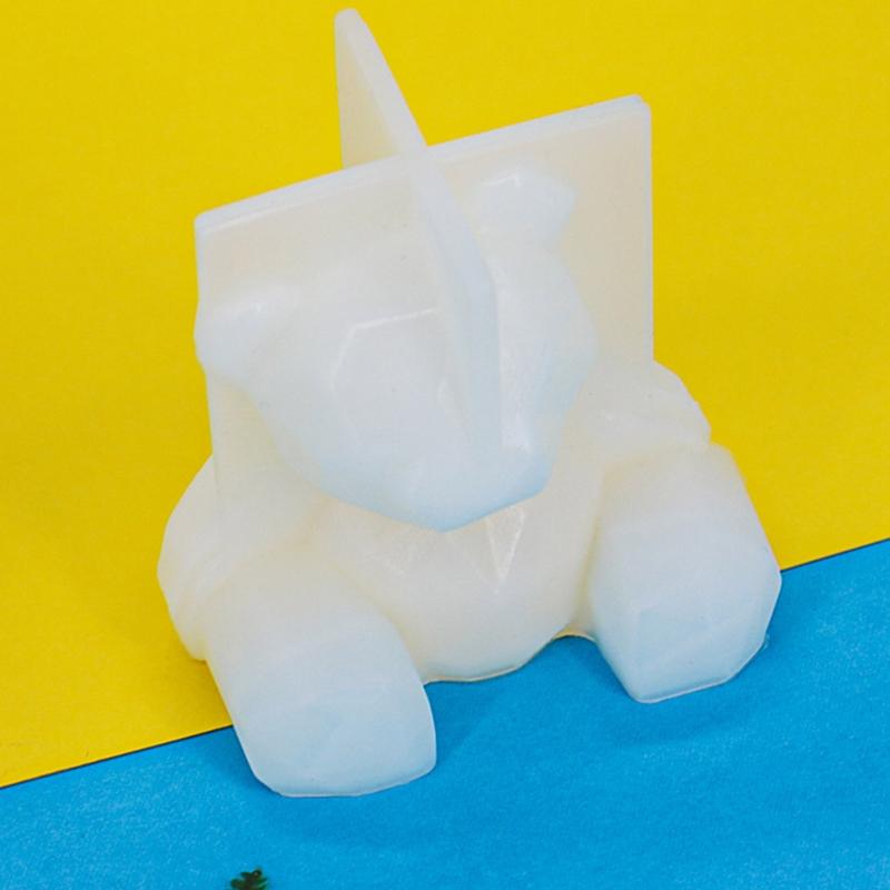 DIY Ручная работа Маленький мишка Геометрия Силиконовая форма Ароматные гипсовые украшения Форма для заливки смолой для декора