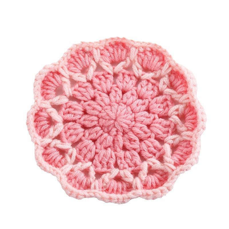 Подставки с цветочным узором Простые милые шерстяные вязаные теплоизоляционные нескользящие подставки для дома Противоожоговые коврики для стола Кухонные принадлежности