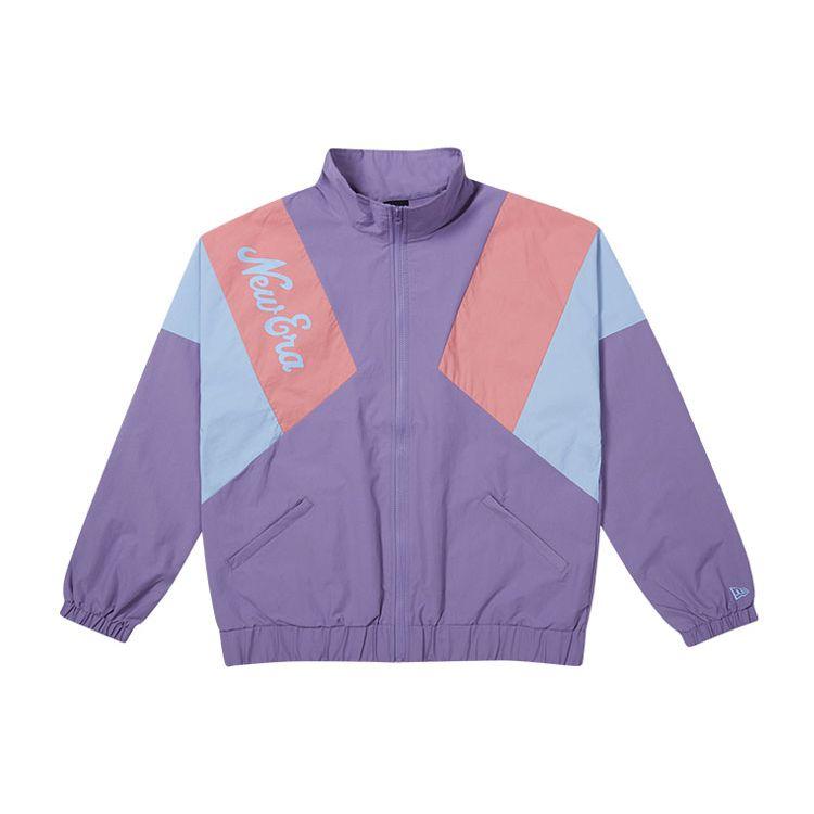 New Era Логотип Color Block Куртка с длинным рукавом и воротником-стойкой Унисекс куртки Фиолетовый 12877369