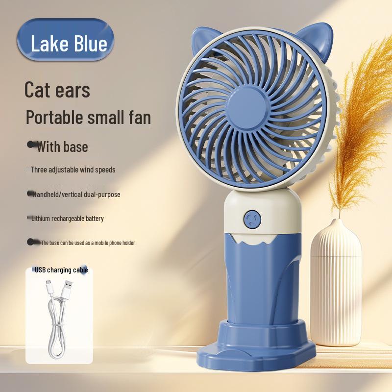 Portable Mini USB Rechargeable Handheld Fan with Desktop Stand - Student Gift